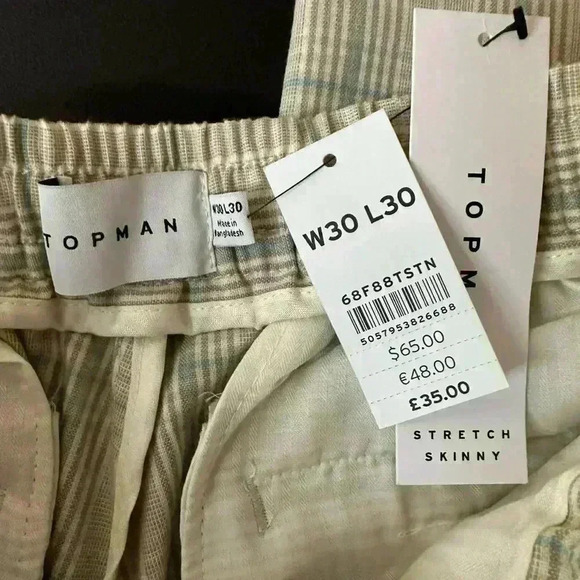 Topman strech straight legged pants Sz 30 NWT - Picture 4 of 5